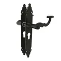 Amig - 2er Set Türgriffe für Durchgangstüren, Mod. 100PB85, 280 x 45 x 3,5 mm, Vierkant, 8 mm, zur Verwendung mit Einsteckschlössern, geschmiedet, aus Zamak, schwarz