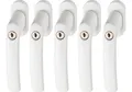 ABUS Fenstergriff Abschließbarer Fenstergriff FG200 gl. mit Druckzylinder, 5er Set, Weiß, Inkl. Wendeschlüssel und Montagematerial. Als Kindersicherung geeignet