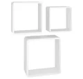 vidaXL Wandregal, Würfelregale 3 Stk. Weiß MDF