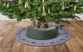 KRINNER Christmas Mat Christbaumständer Unterlegdecke Weihnachtsbaumdecke Grau Rund Ø 60cm - Wasserdicht, Bodenschutz, Antirutsch, Festliches Design