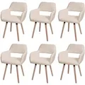 MCW Esszimmerstuhl A50 II 6er-Set Beige Stoff/Textil Boucle 450g/m²