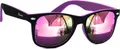 Damen Nerd Sonnenbrille Retro 50er 60er Jahre Nerdbrille Schwarz Lila Verspiegelt Vintage Design Zweifarbig Rennec