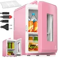KESSER® Mini Kühlschrank Kühlen & warmhalten auch als Minibar & Kühlbox für Auto - Rosa