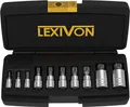 LEXIVON Vielzahn Stecknuss Set XZN Innen 10-teilig M4 M18 1/4 3/8 1/2 Zoll