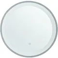 Beliani Badspiegel, Silber, Glas, Rund, 60x60x4 cm, Badezimmer, Badezimmerspiegel, Badspiegel