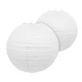 Papier Lampion weiß - 25 cm / 2er Set - Garten Party Deko Laterne Lampenschirm