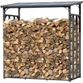 Quick Star Kaminholzregal Außen Metall Basic, Mehrere Größen, Mit / Ohne Wetterschutz, BxTxH:185x70x185 cm, (1-St) schwarz 185 cm x 185 cm x 70 cm