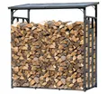 Metall Kaminholzregal Anthrazit XXL 185 x 70 x 185 cm Promotion Garten Kaminholz