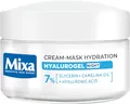 Mixa Hyalurogel feuchtigkeitsspendende Creme-Gesichtsmaske Nachtbau, mit Hyaluronsäure, für empfindliche, dehydrierte und müde Haut, Feuchtigkeit bis zu 24 Stunden, 50 ml