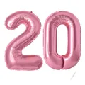 Geburtstag zahlen luftballon 20 jahre | Folienballon Rosa Folienballon in 40"...