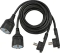 2er Pack Brennenstuhl Qualitäts-Kunststoff-Verlängerungskabel mit Flachstecker (Verlängerungskabel flach für innen mit 3m Kabel) schwarz
