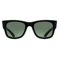 Ray-Ban RB0840S Mega Wayfarer 901/31 poliert schwarz grün Sonnenbrille