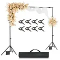 VEVOR Hintergrundständer verstellbares Fotohintergrundständer (Hintergrundtuch: 213 x 300 cm), tragbarer Hintergrundständer mit Stangen, Bildschirm
