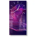 DEQORI Wanduhr 'Mann mit VR-Brille' (Glas Glasuhr modern Wand Uhr Design Küchenuhr) blau|lila|rosa 30 cm x 60 cm