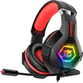 Wired Gaming Headset für Ps4 Ps5 PC Kopfhörer mit RGB Licht und Stereo Surrou...