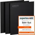 KOMOTO® BBQ Grillmatte (3er Set) 50x40 cm I Extra Dick I Grillmatten für Gasgrill und Holzkohle I Perfekte Alternative zur Grillplatte I Grillzub... - Schwarz