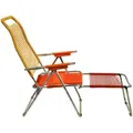 Fiam Garten-Relaxsessel Spaghetti, Gelb, Orange, Rot, Alu, Metall, Kunststoff, 60x110x48 cm, Typenauswahl, klappbar, inklusive Armlehnen, Gartenmöbel, Gartenstühle