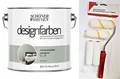 Schöner Wohnen designfarben feinmatte Wandfarbe für innen 2,5 Liter mit go/on Rollen-Set 5-tlg (Nr 29 Harmonisches Jadegrün)