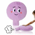 alldoro 60291-6 XXL Plüsch Furzkissen Blushy, Lila, Ø 20,5 cm, Pupskissen mit Sound, Emotionen spielerisch entdecken, Kuschel- & Spaßkissen ab 3 Jahre