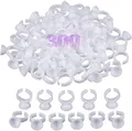 WZYTEU 300 pcs Einweg Kleberinge,für Wimpern Extensions Make-up Tool Pigment Kleber Halter Augenbraue Tätowierung Ink Caps (White,13mm)