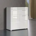 Unterschrank "Avena", Badezimmerschrank mit 1 großen Schubkasten und 2 Türen - 73/31/79 cm, weiß/weiß Hochglanz B/H/T: 73 cm x 81 cm x 31 cm