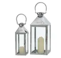BOLTZE Kerzenlaterne Jason (Set, 2 St), aus Edelstahl, Silber, Glänzend, mit Henkel