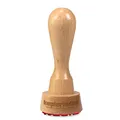 Runder Holzstempel mit Wunschtext und Logo personalisieren - Ø 40 mm, optional mit Stempelkissen und Tinte - Logostempel, Motivstempel