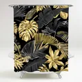 Sanilo Duschvorhang "Golden Leaves", 180 x 200 cm, Gold - goldfarben