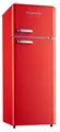 Wolkenstein Kühl-Gefrier-Kombination GK212.4RT FR | Retro | 211 Liter | 4**** Gefrier 39 Liter | LED | ROT | Energie E