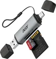 SD Kartenleser, Dual USB 3.0 USB C Stecker Kartenlesegerät, Aluminium OTG Ada...