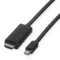 ROLINE Mini DisplayPort Kabel, Mini DP-UHDTV, ST/ST, schwarz, 3 m