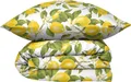 SCHIESSER Bettwäscheset Limona | Renforcé | 2-teilig | Floral | 100 % Baumwolle | Reißverschluss | 135x200 cm + 80x80 cm | Gelb