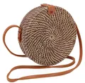 Geflochtene Handtasche, Korbtasche, Rattantasche, Balitasche rund - Modell 1