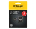 Intenso Intenso Class10 Speicherkarte (8 GB, 10, 20 MB/s Lesegeschwindigkeit, mit Adapter Class 10)