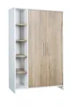 Schrank 2-trg.- Kleiderschrank Babymöbel Wäscheschrank-Weiß/Halifax Eiche