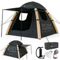 Juskys aufblasbares Zelt EasyFlow, Für 4 Personen, inkl. Multifunktionslampe und Luftpumpe grau 250 cm x 250 cm x 190 cm