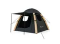 Juskys® Campingzelt EasyFlow L - Dunkelgrau/Khaki, aufblasbares Zelt mit Luftpumpe und Zubehör, inkl. LED-Lampe