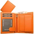 Geldbörse Nappa-Leder Kombibörse Orange - Orange