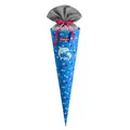 Step by Step Schultüte „Dolphin Finja“, blau, passend zum Schulranzen, aus recycelten PET-Flaschen, Verschluss aus Stoff, 5 l Füllvolumen, 70 cm Höhe