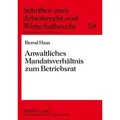 Anwaltliches Mandatsverhältnis zum Betriebsrat Dissertationsschrift