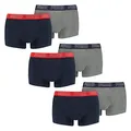 PUMA 6 er Pack Short Boxer Boxershorts Men Pant Unterwäsche kurz 100000884, Farbe:006 - Blue/Grey Melange, Bekleidungsgröße:L
