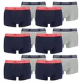 PUMA 12 er Pack Short Boxer Boxershorts Men Pant Unterwäsche kurz 100000884, Farbe:006 - Blue/Grey Melange, Bekleidungsgröße:L
