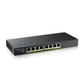 Zyxel 8-Port GbE PoE Smart Hybrid Mode Switch | Standalone oder Nebula Cloud | 60 Watt 802.3at | Desktop | Lüfterlos [GS1915-8EP]