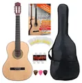 Classic Cantabile Konzertgitarre AS-851-L Klassikgitarre für Linkshänder Starter Set, 7/8