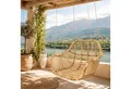 Van der Leeden Hängesessel Hängeschaukel Stuhl Rattan Hell Korb Braun 66x65 cm + Aufhängung (1-St), Beige, mit Karabiner, Hängestuhl, Handmade