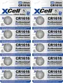 10x XCell Lithium-Knopfzelle CR1616 3V/50mAh (2x 5er-Pack)