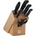 Four Star Set aus 4 Edelstahl-Messerblöcken mit Schere und Spitzer
