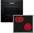 BOSCH Elektro-Herd-Set HND611LS67, mit Backwagen, Hydrolyse, Backwagen mit ausziehbarer Tür für bequemes Kochen & Backen