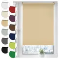 Verdunkelungsrollo Klemmfix ohne Bohren 90cm x 100cm Beige Verdunklungsrollo Fensterrollo Rollo Seitenzugrollo Klemmrollo für Fenster & Tür