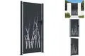 Gartentor Anthrazit 105x180 Cm Stahl Gras-Design Abschließbar Schlüssel Zauntor